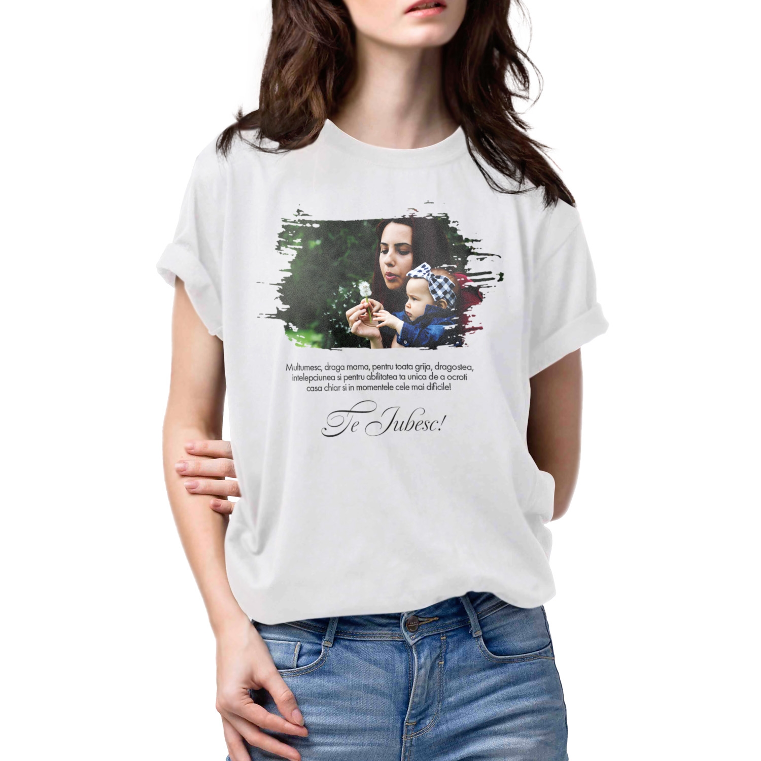 Tricou personalizat cu poză și text pentru mame Tricou personalizat cu poză și text pentru mame
