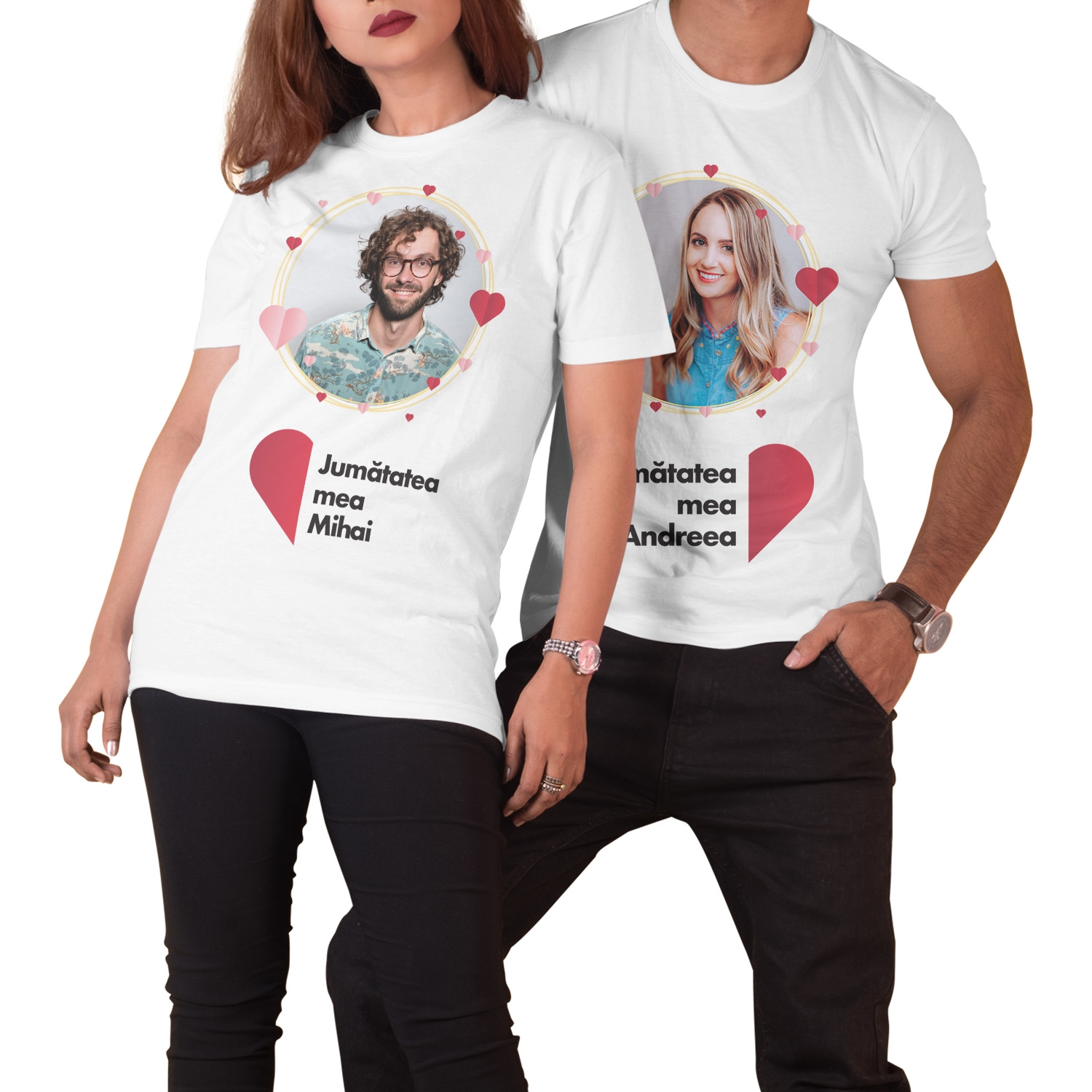 Tricou personalizat cu poză și nume – Jumătatea mea Tricou personalizat cu poză și nume – Jumătatea mea