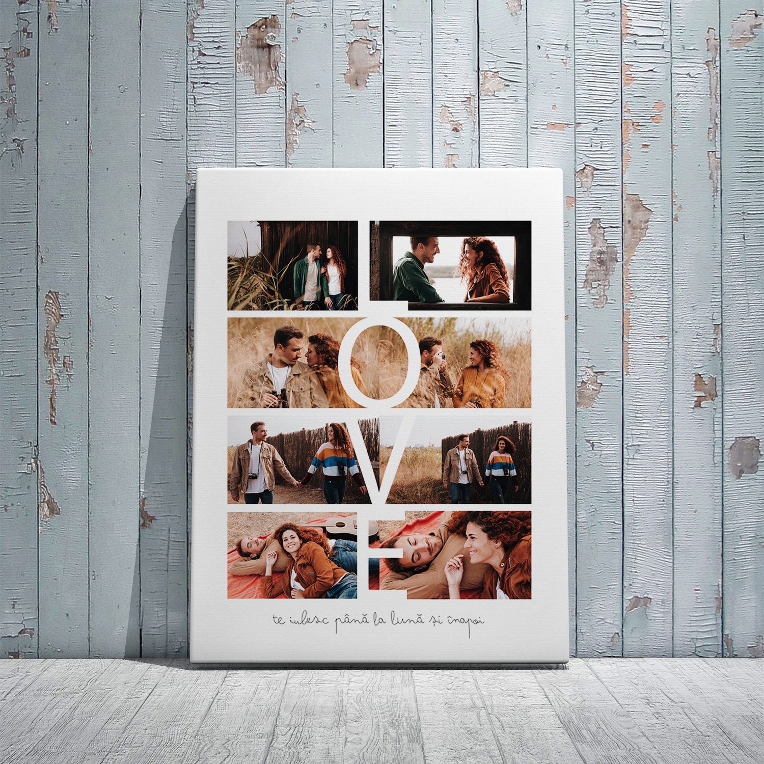 Tablou canvas personalizat cu 8 poze – LOVE Tablou canvas personalizat cu 8 poze – LOVE