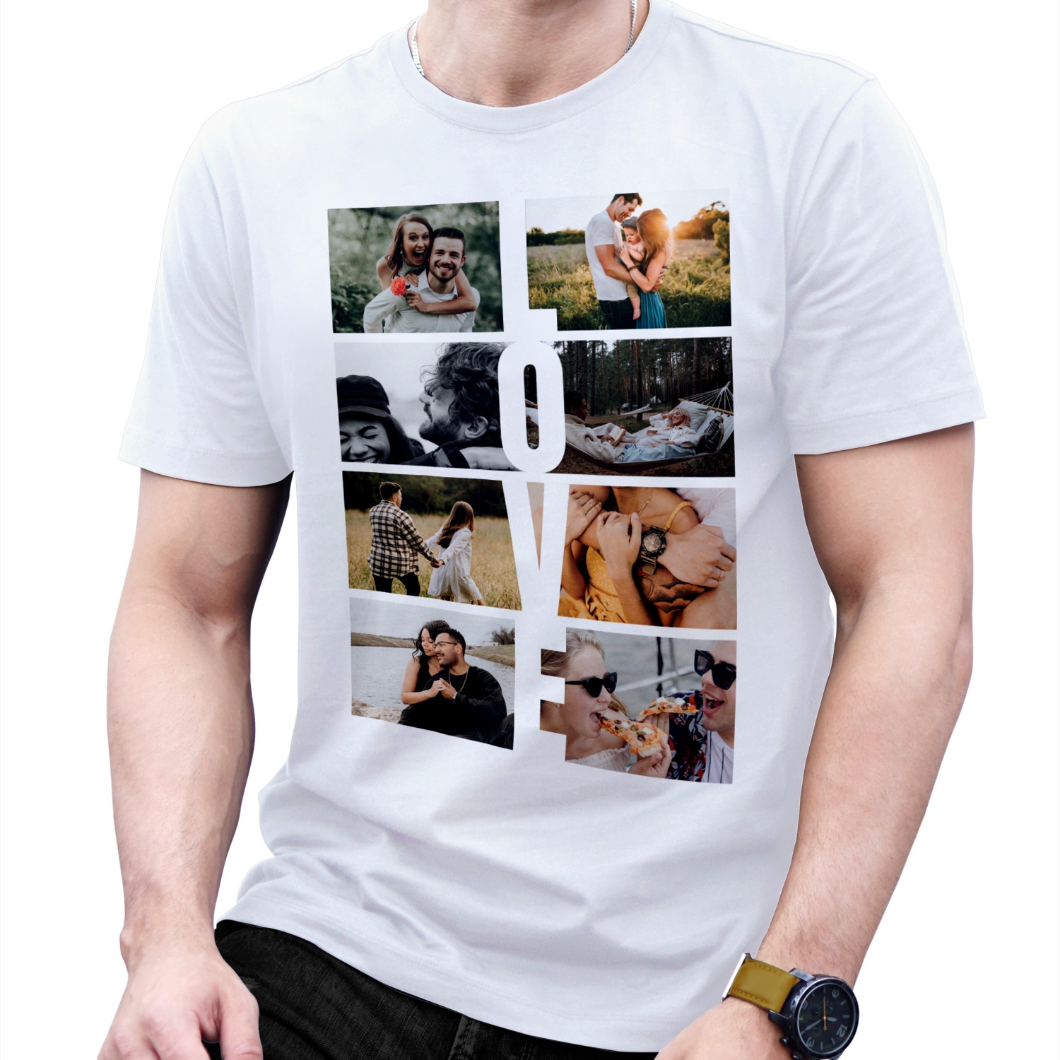 Tricou LOVE, personalizat cu 8 poze Tricou LOVE, personalizat cu 8 poze