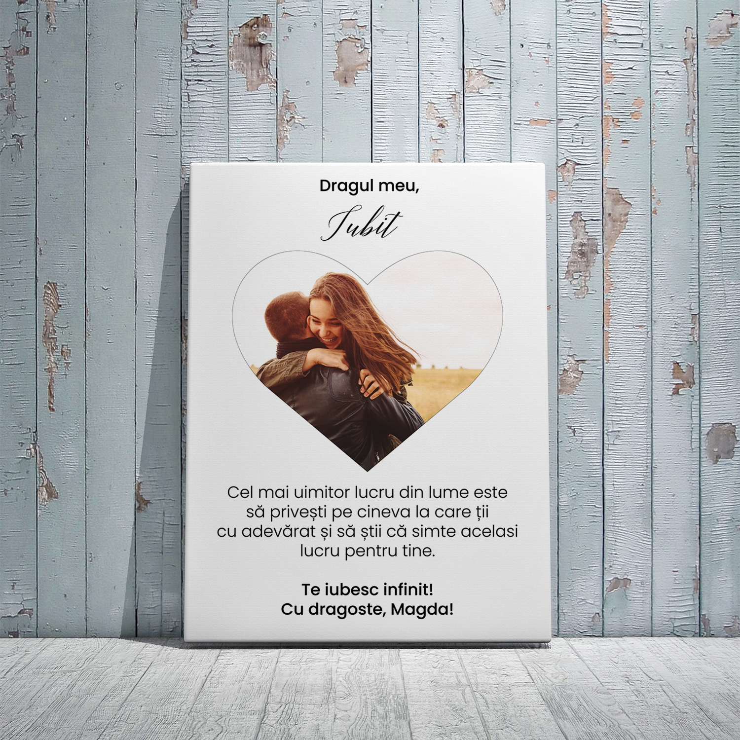 Tablou canvas personalizat cu poză și nume – Dragul meu iubit Tablou canvas personalizat cu poză și nume – Dragul meu iubit