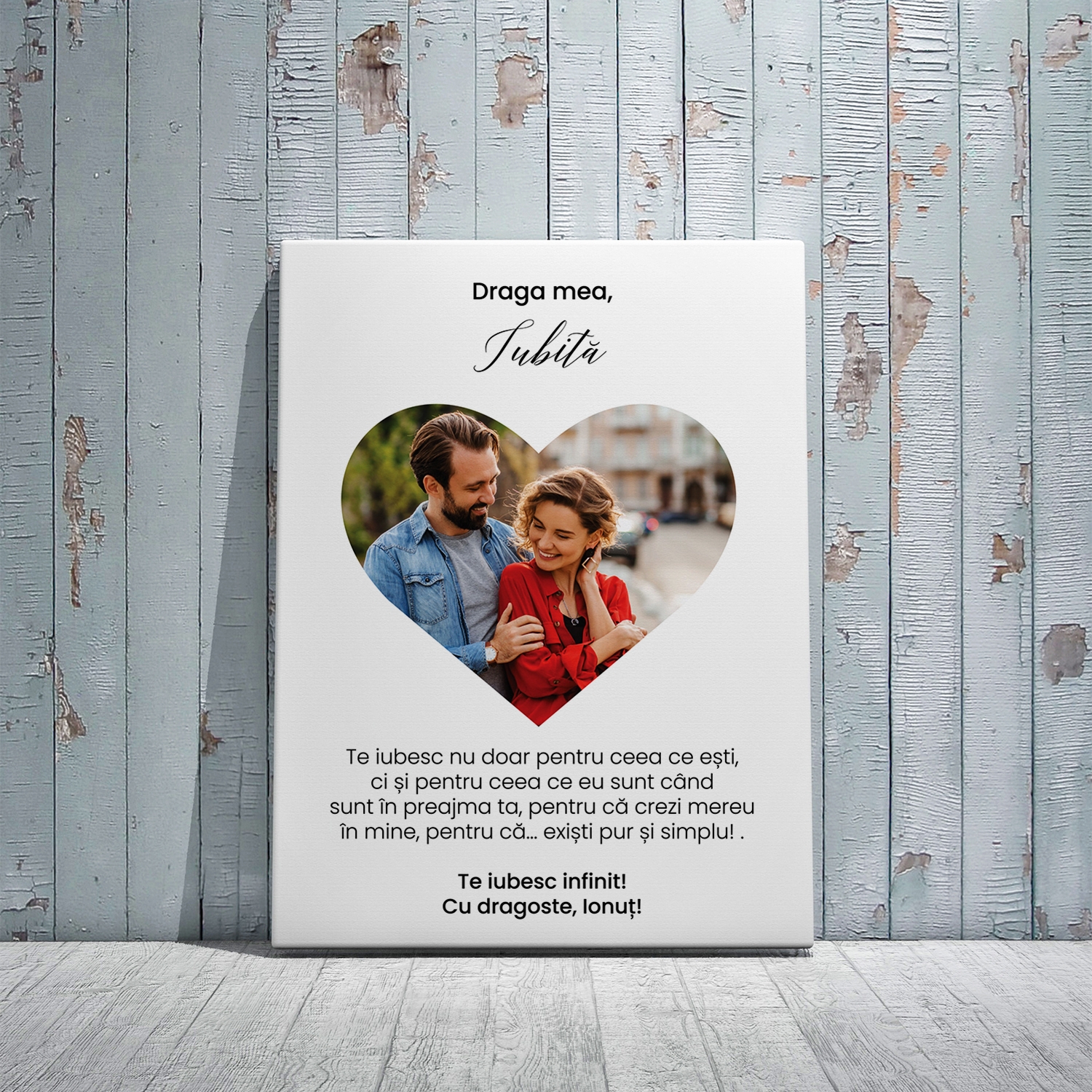 Tablou canvas personalizat cu poză și nume – Draga mea iubită Tablou canvas personalizat cu poză și nume – Draga mea iubită