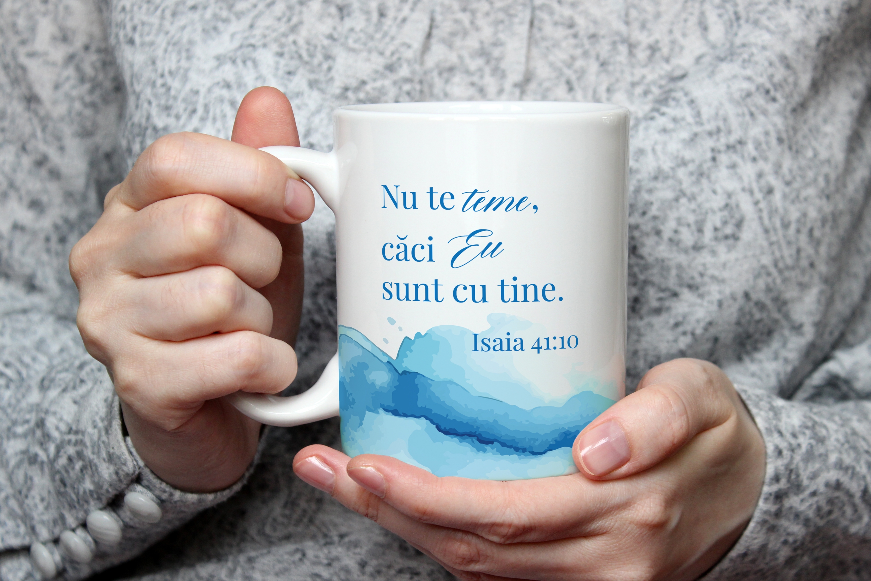 Cană personalizată cu verset biblic și nume - Nu te teme