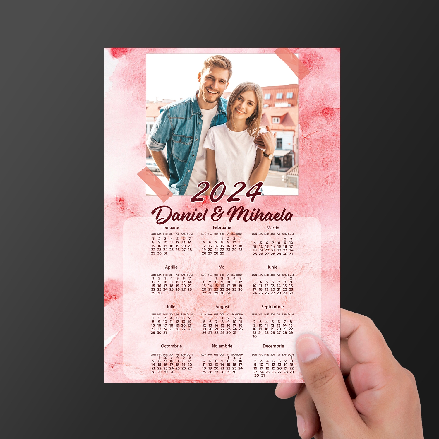 Magnet personalizat cu două nume și poză 10x15cm – Calendar cuplu Magnet personalizat cu două nume și poză 10x15cm – Calendar cuplu