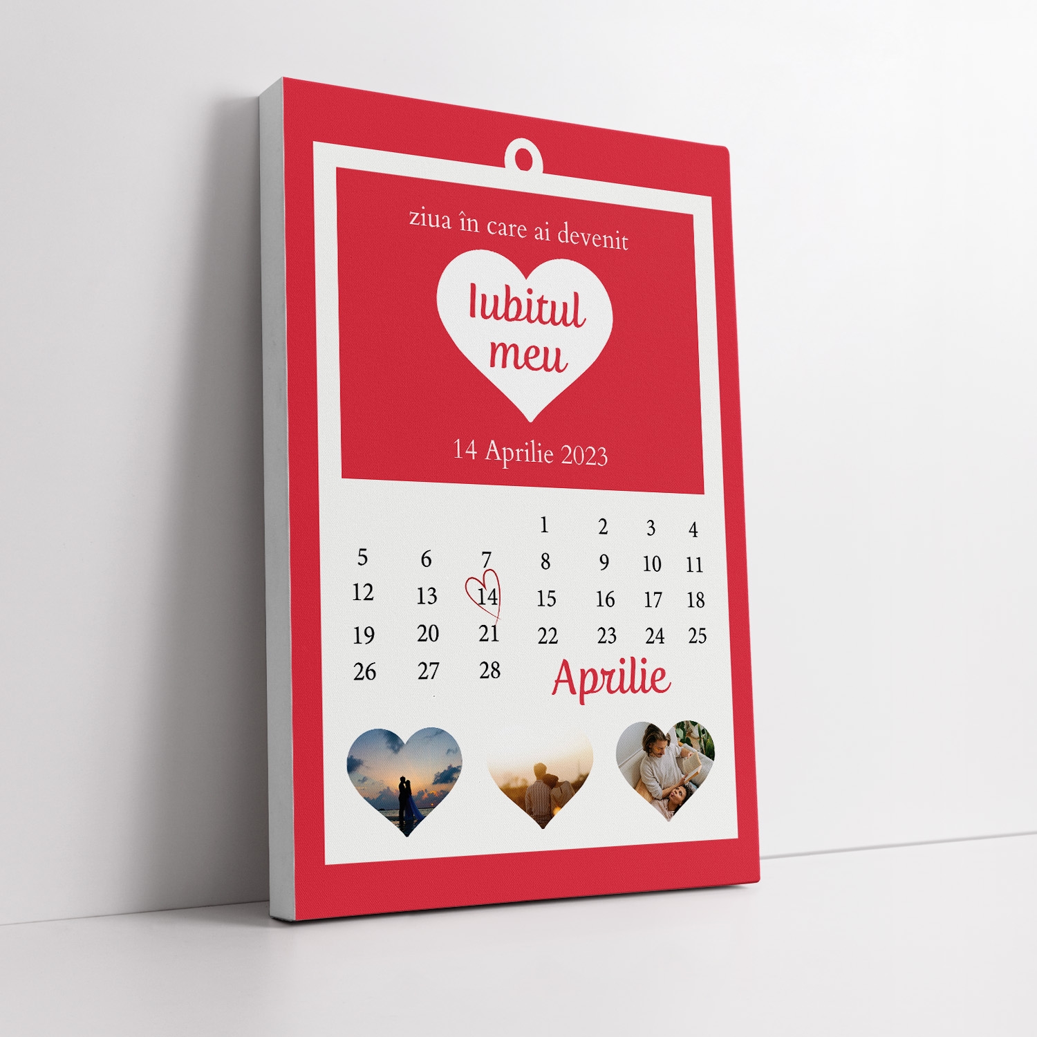 Tablou canvas personalizat cu trei poze și dată – Ziua in care ai devenit iubitul meu Tablou canvas personalizat cu trei poze și dată – Ziua in care ai devenit iubitul meu