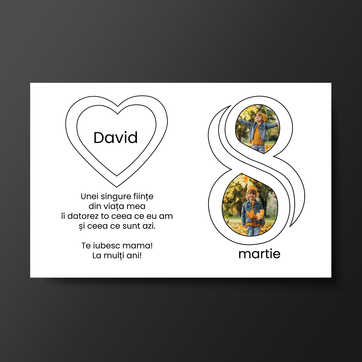 Magnet personalizat cu două poze și nume 10x15cm – 8 Martie Magnet personalizat cu două poze și nume 10x15cm – 8 Martie