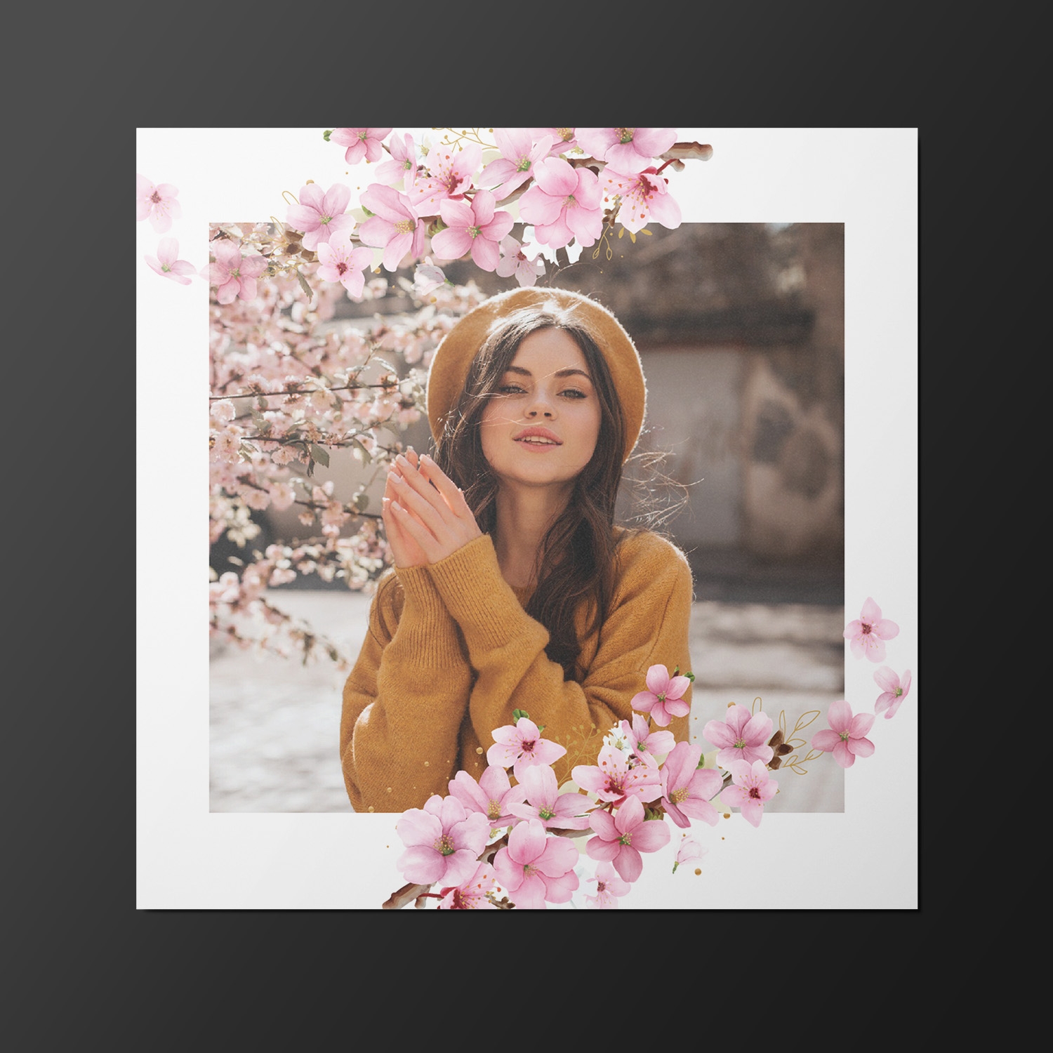 Magnet personalizat cu poză 10x10cm – Floral