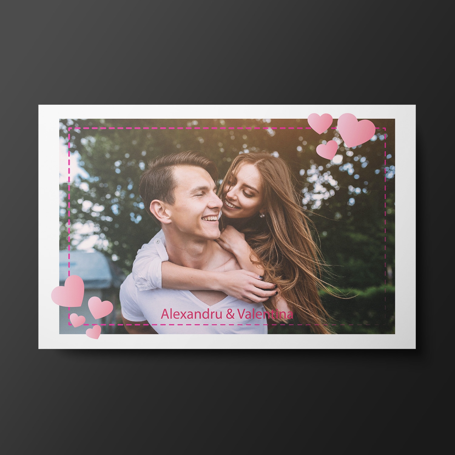 Magnet personalizat cu poză și două nume 10x15cm – Cuplu