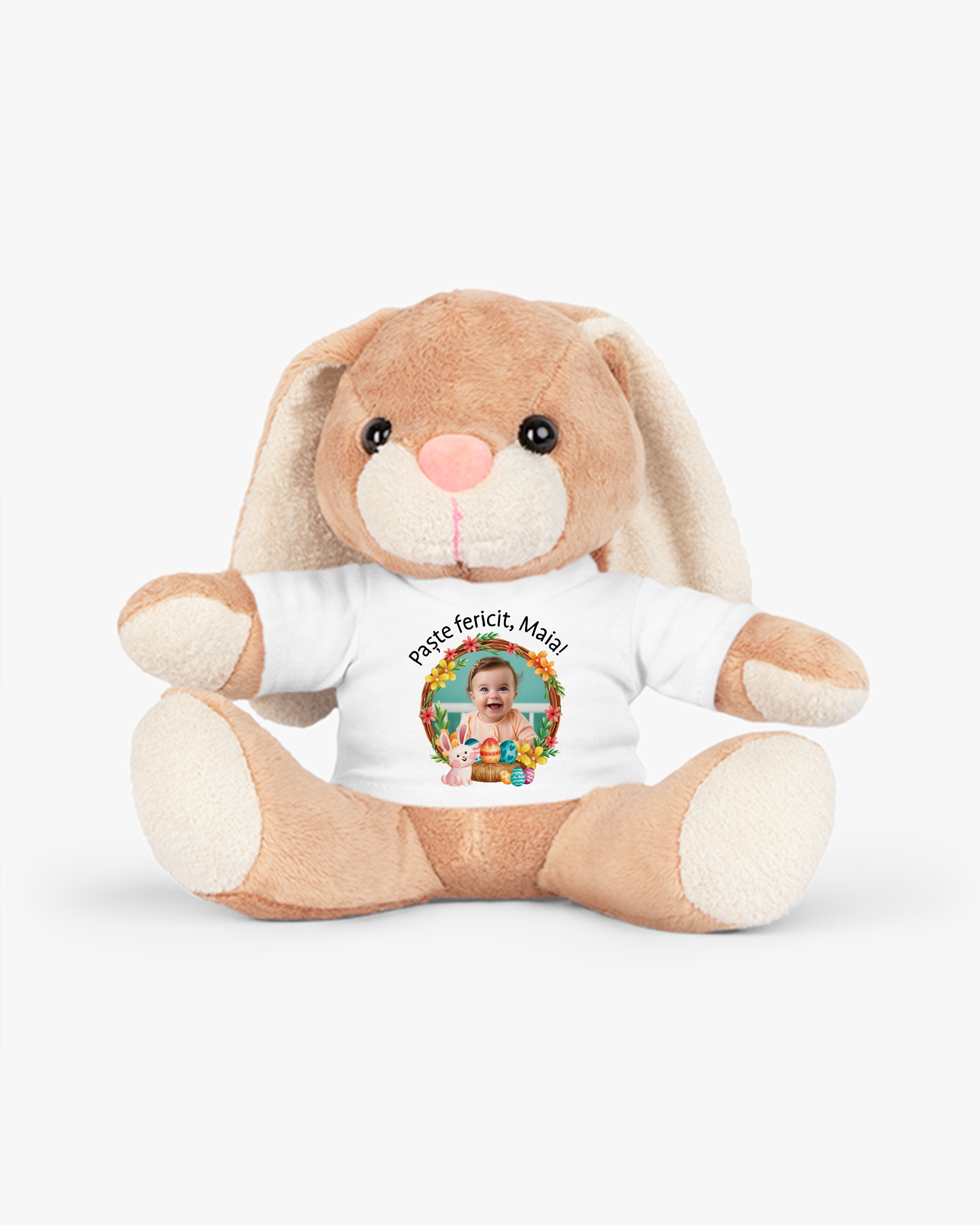 Jucărie de pluș personalizată cu nume și poză – Paște fericit! Jucărie de pluș personalizată cu nume și poză – Paște fericit!