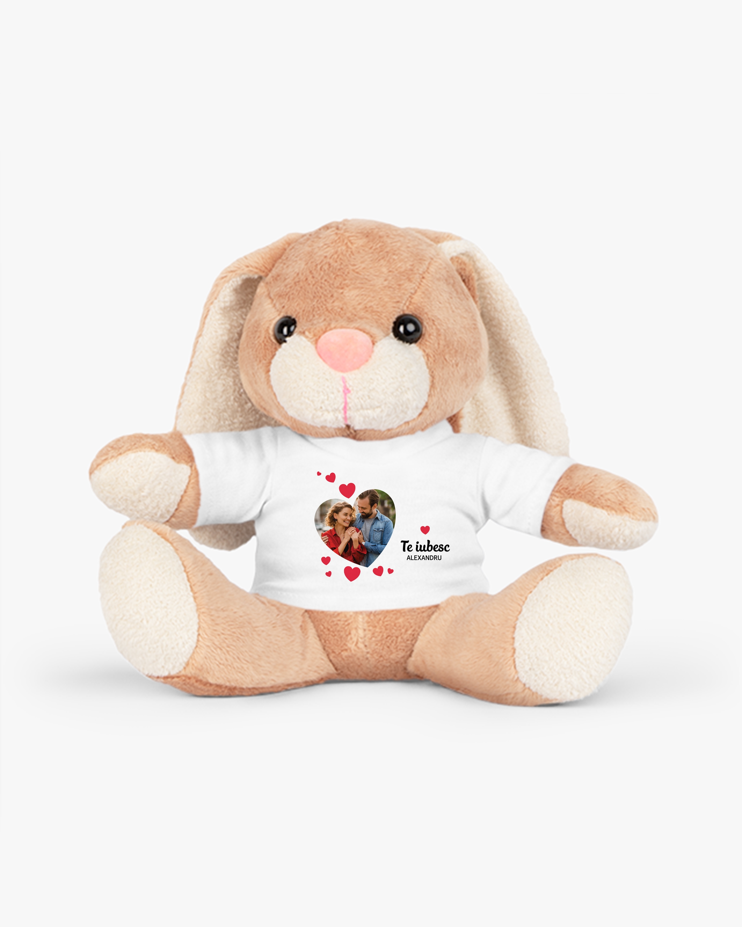 Jucărie de pluș personalizată cu nume și poză – Te iubesc Jucărie de pluș personalizată cu nume și poză – Te iubesc