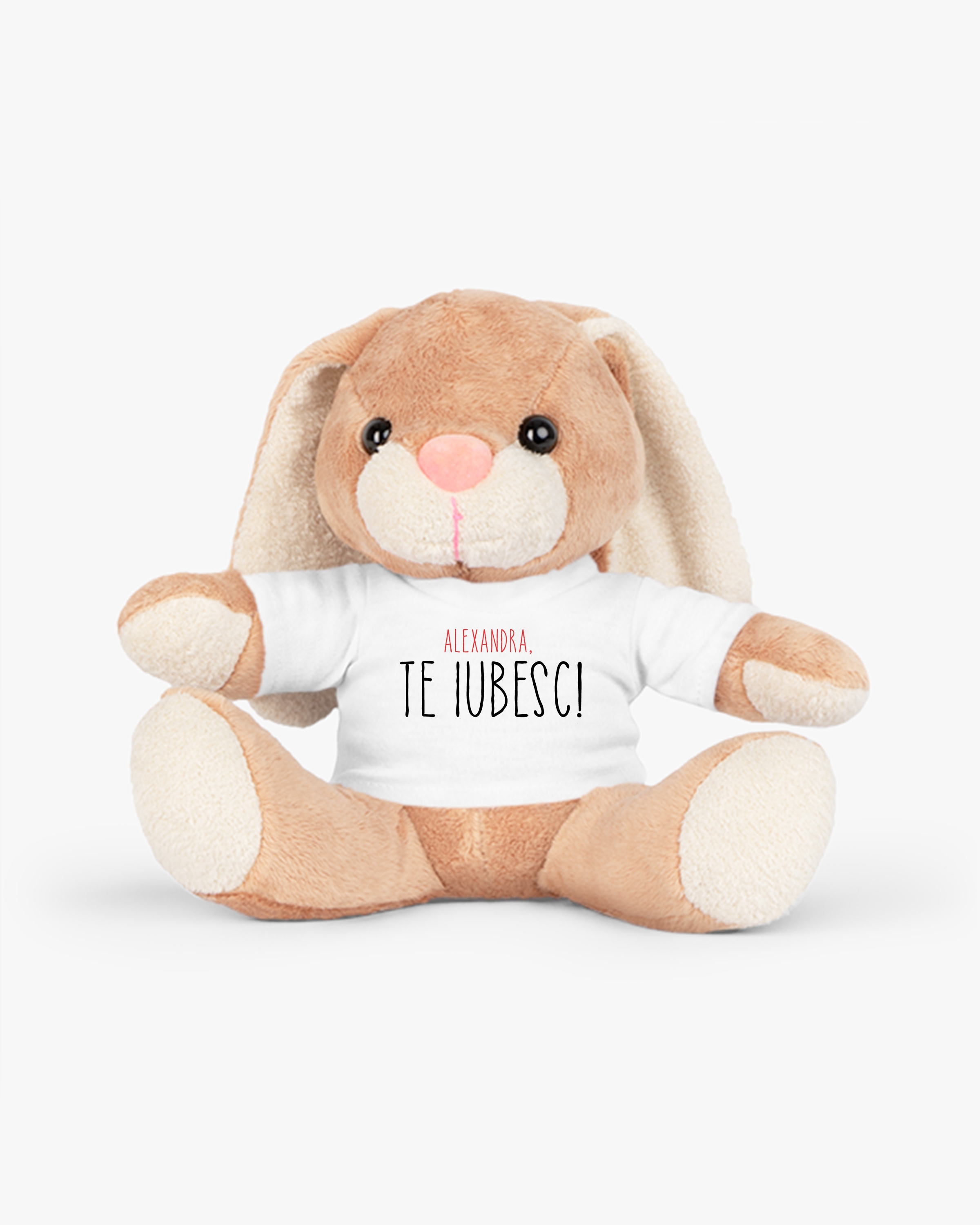 Jucărie de pluș personalizată cu nume și mesajul TE IUBESC Jucărie de pluș personalizată cu nume și mesajul TE IUBESC