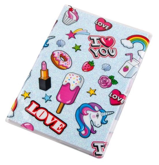 Caiet A5, gri glitter - I love You - LOVE Caiet A5, gri glitter - I love You - LOVE