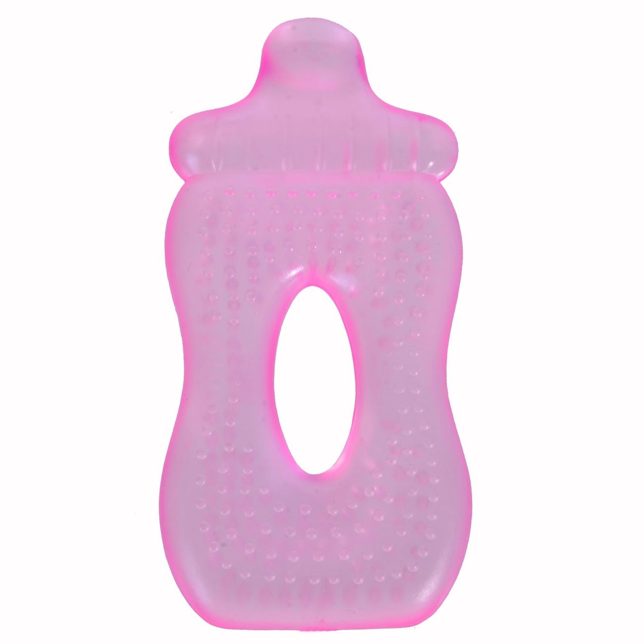 Jucarie dentitie silicon forma de biberon roz (0M+) Jucarie dentitie silicon forma de biberon roz (0M+)