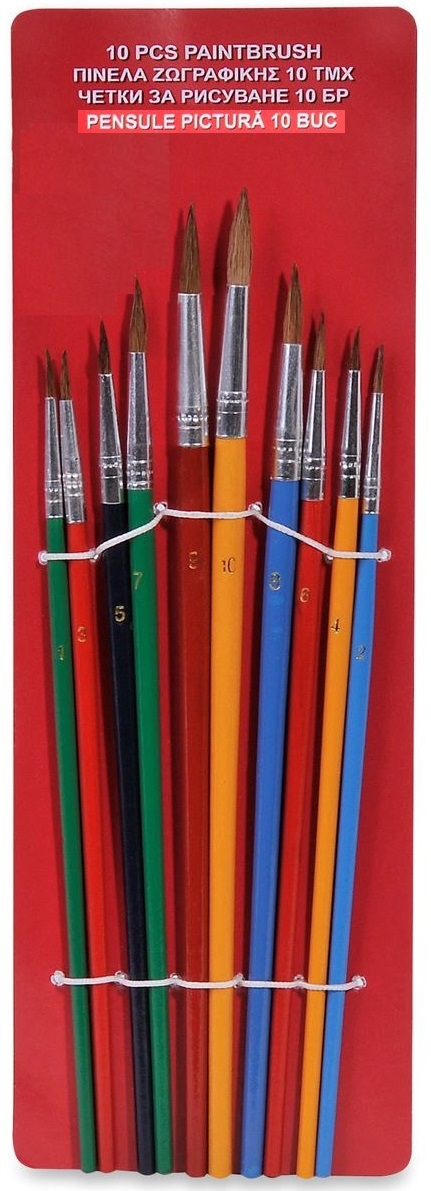Set pensule pictura cu varf rotund, par natural (10bucati) Set pensule pictura cu varf rotund, par natural (10bucati)