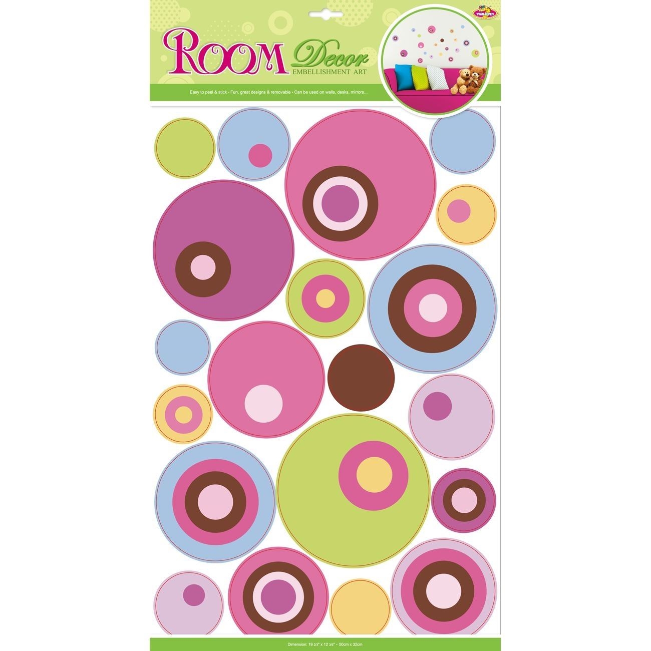 Autocolant de perete - Cercuri colorate (50x32cm) Autocolant de perete - Cercuri colorate (50x32cm)