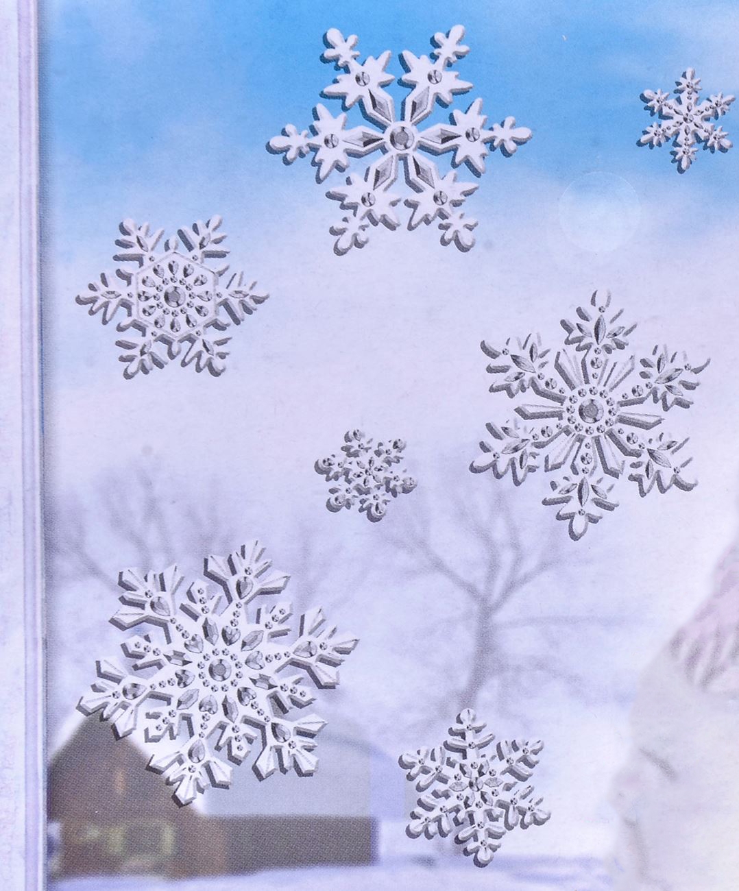 Autocolant decorativ 3D de Crăciun - Fulgi de zapada Autocolant decorativ 3D de Crăciun - Fulgi de zapada