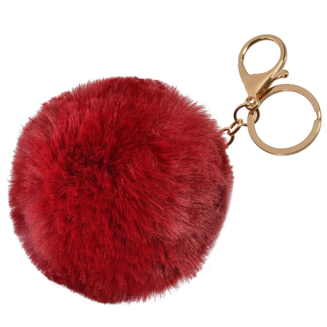 Breloc pufos - Pompom bordo Breloc pufos - Pompom bordo