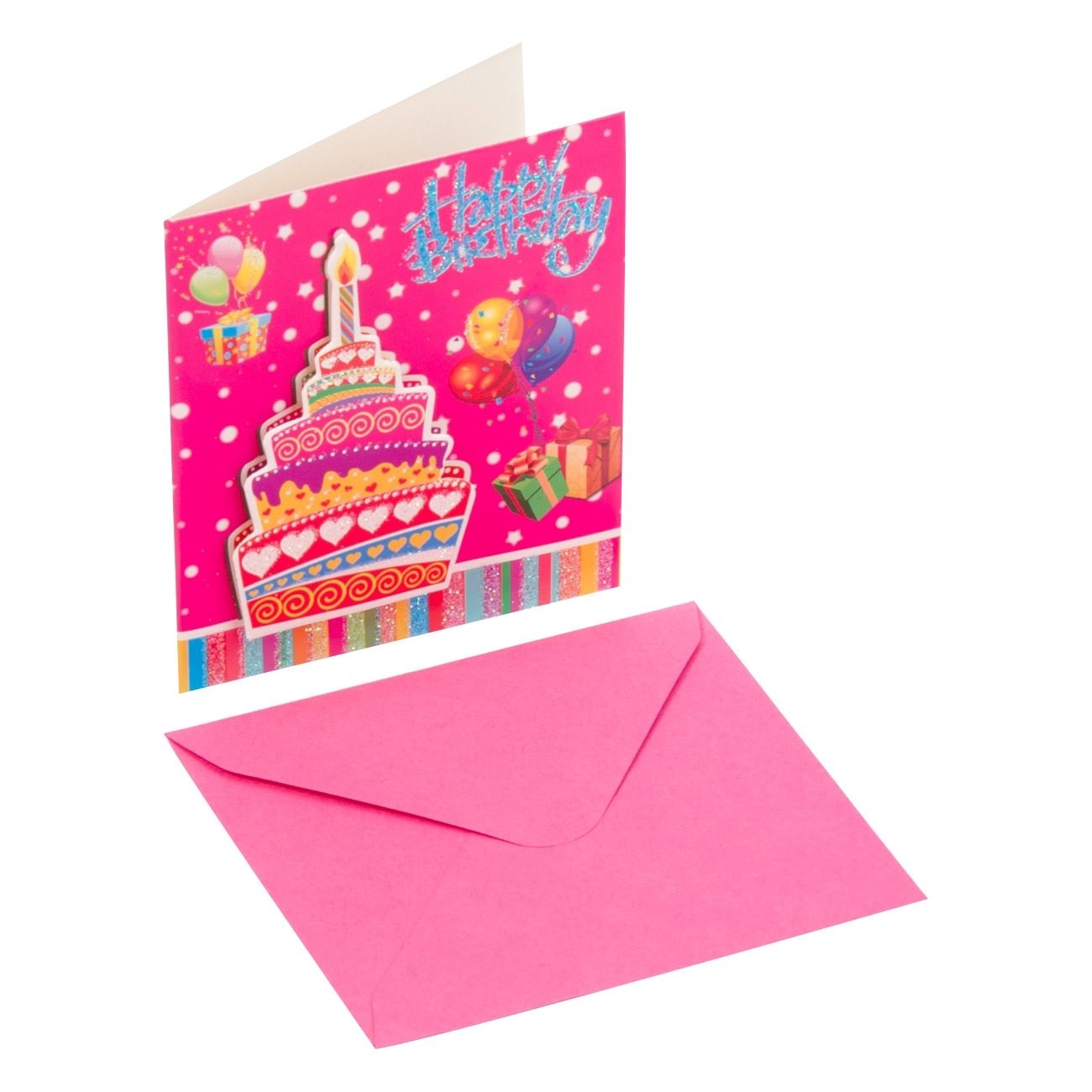 Felicitare mini de ziua de nastere - Tort 3D Felicitare mini de ziua de nastere - Tort 3D