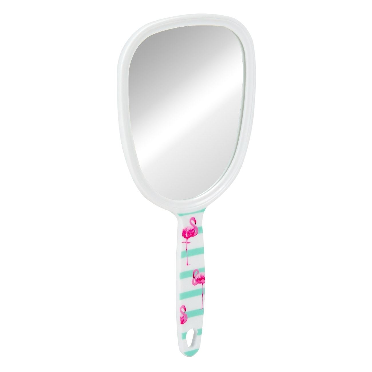 Oglinda cu maner, alb-turcoaz - Flamingo Oglinda cu maner, alb-turcoaz - Flamingo