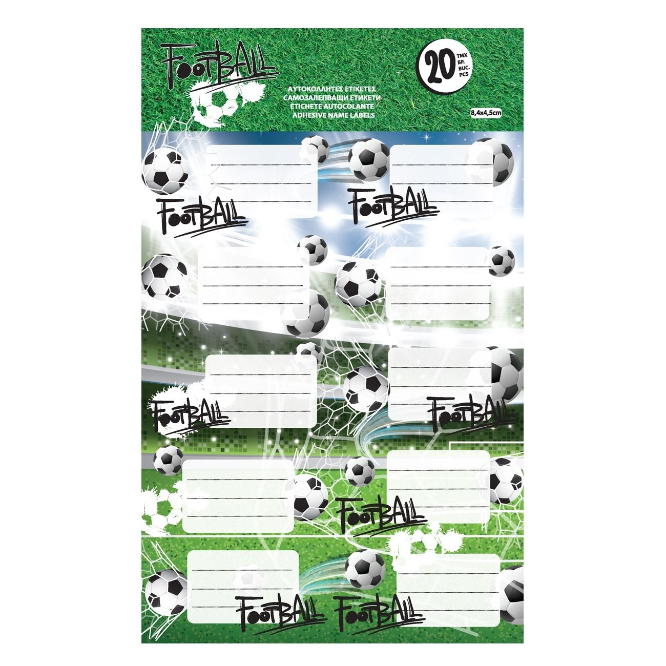 Etichete autocolante Fotbal (8,4 x 4,5 cm) - 20 buc. Etichete autocolante Fotbal (8,4 x 4,5 cm) - 20 buc.