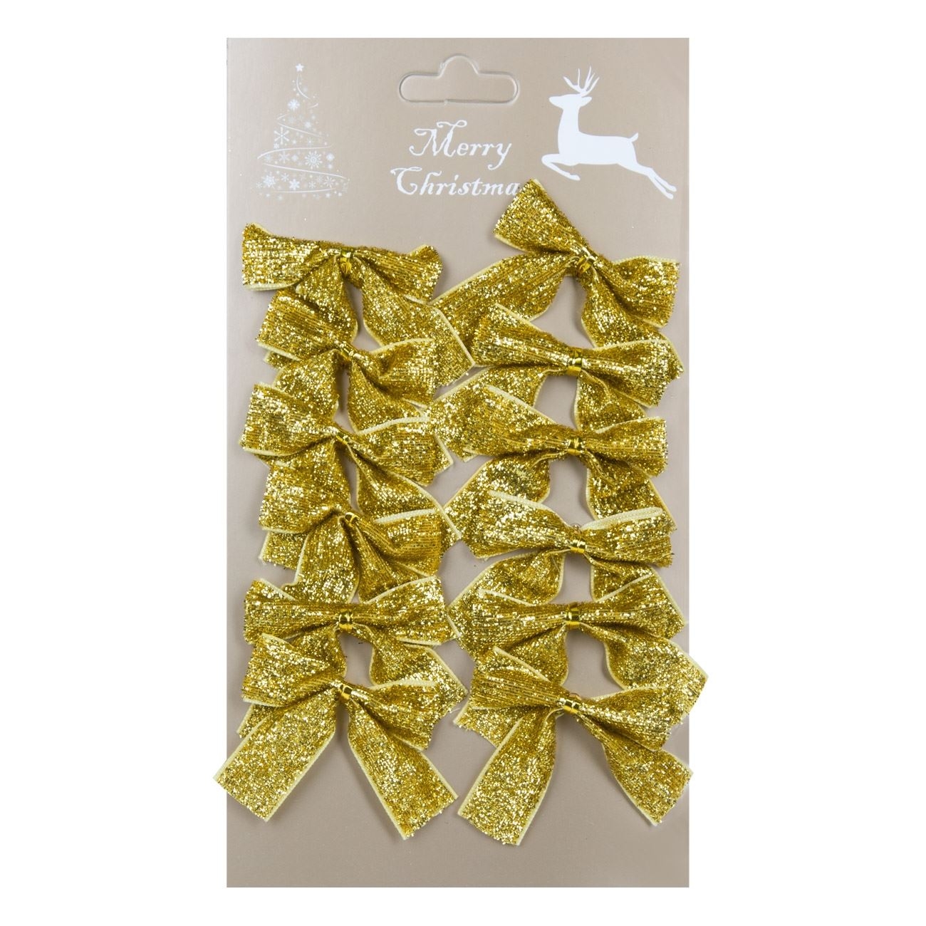 Ornament pom de Craciun - Fundite aurii 5x6 cm (12 buc.)