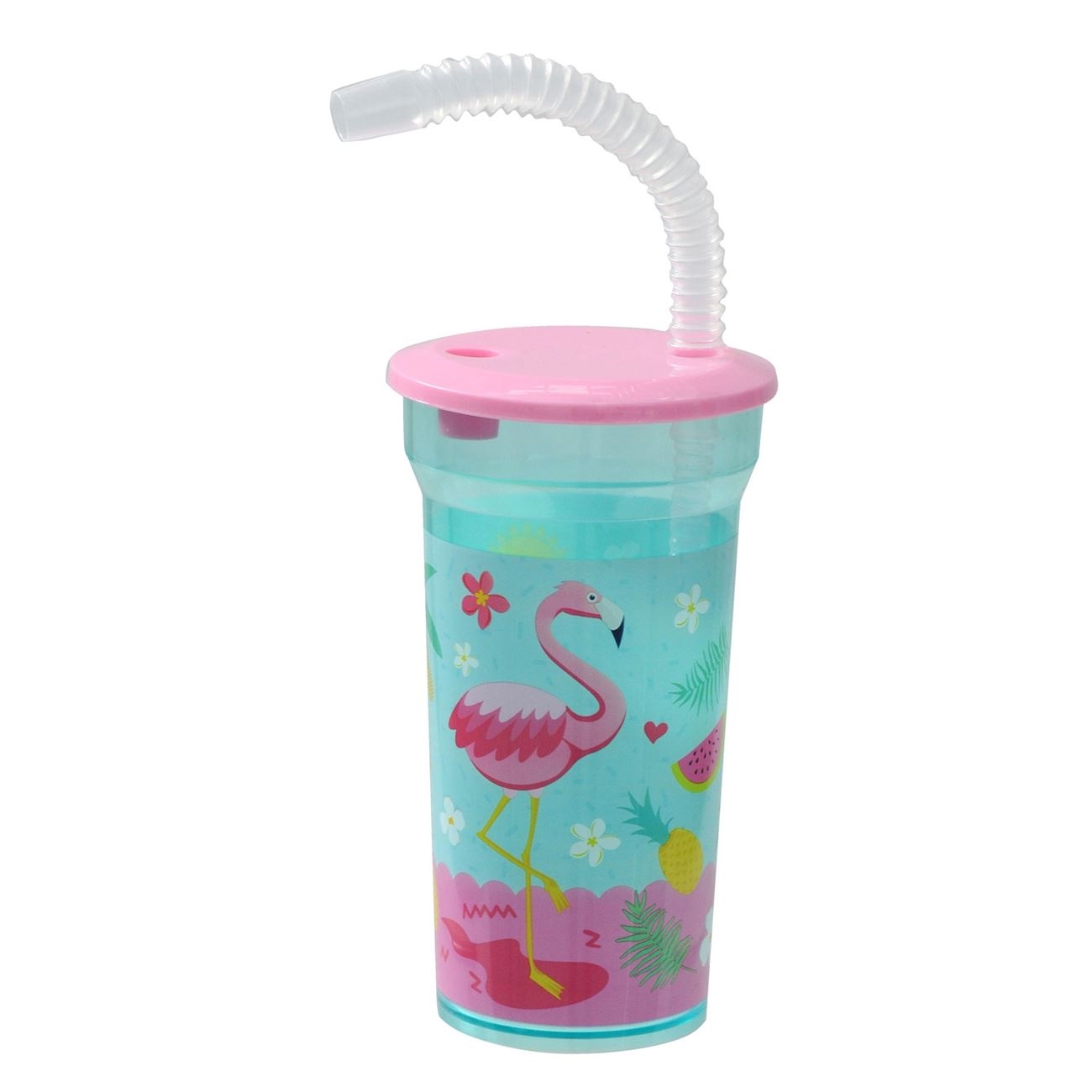 Pahar cu pai - Flamingo 400ml Pahar cu pai - Flamingo 400ml
