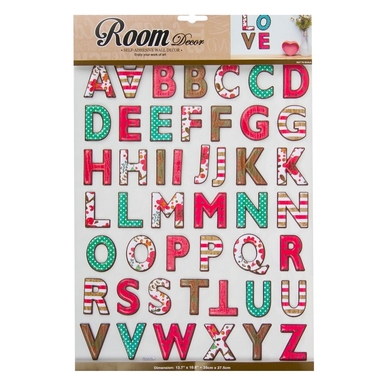 Autocolante 3D de perete Litere alfabet 35x27.5 Autocolante 3D de perete Litere alfabet 35x27.5