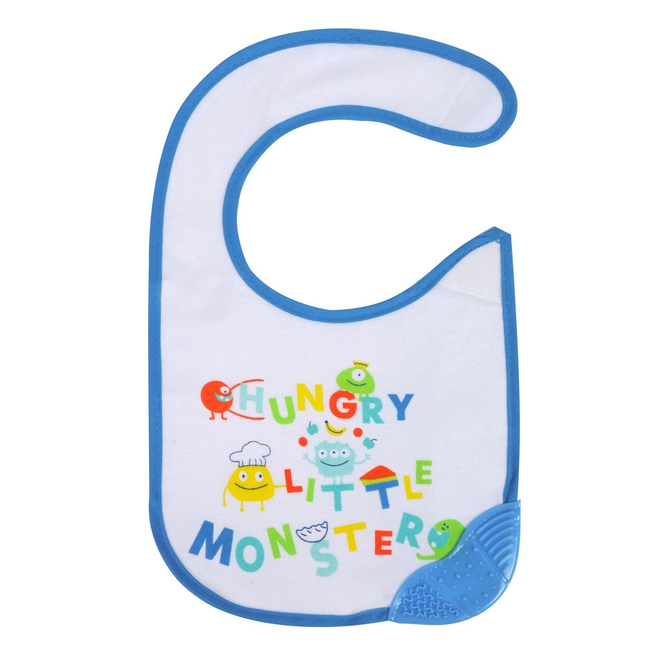 Bavetica bumbac , cu un colt pentru dentitie - Hungry little monster (6m+)