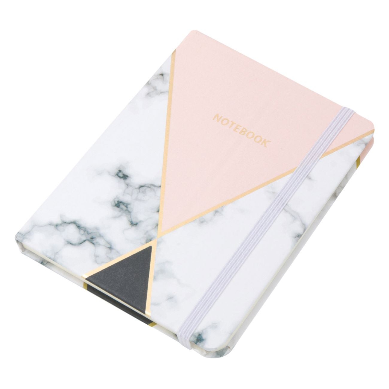 Carnetel A6 roz-alb, elastic alb - NOTEBOOK