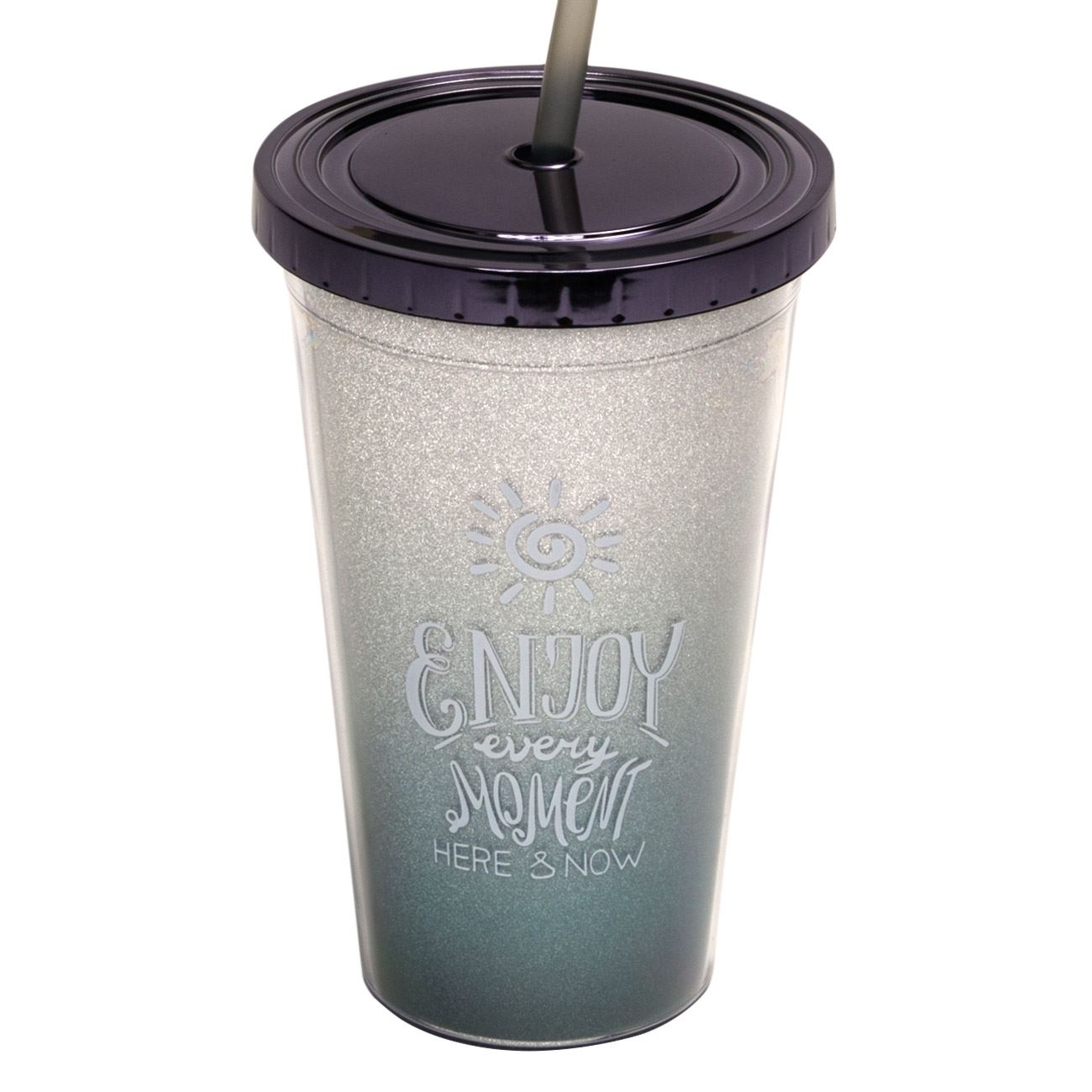 Pahar cu pai - Enjoy every moment - 500 ml Pahar cu pai - Enjoy every moment - 500 ml