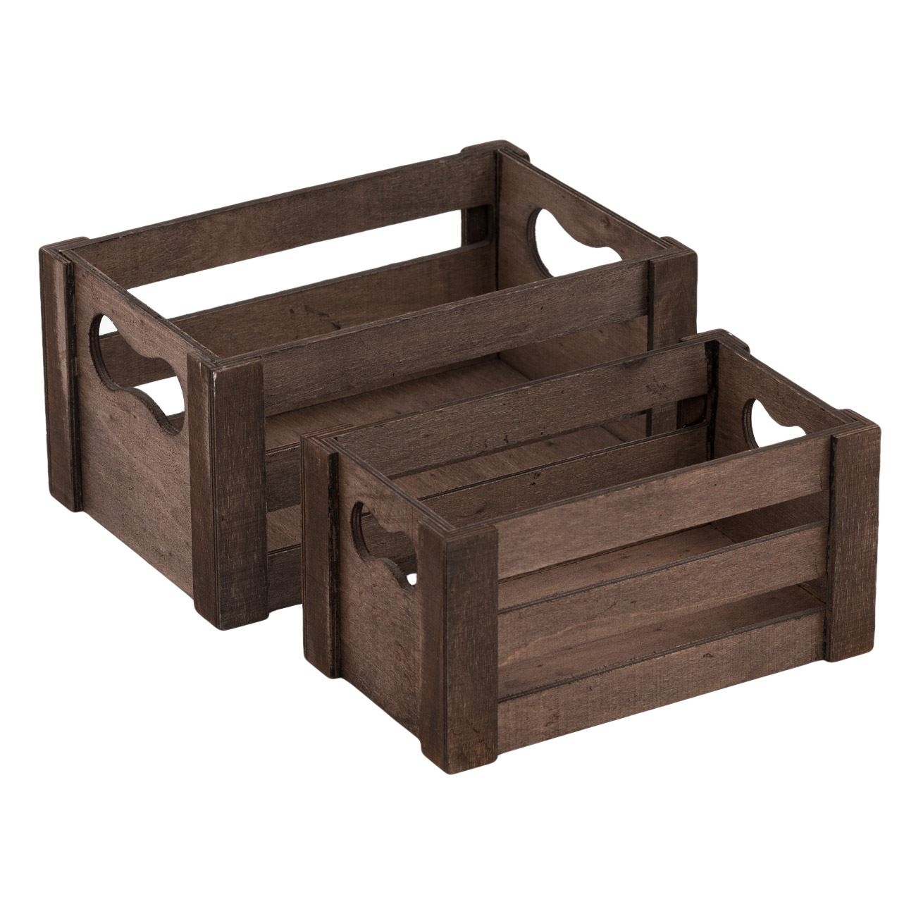 Lăzi decorative din lemn maro închis - 2 buc. Lăzi decorative din lemn maro închis - 2 buc.