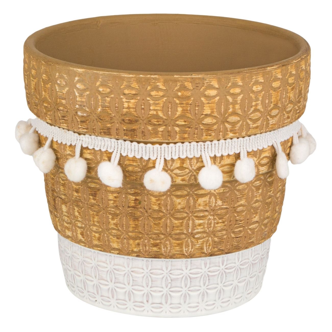 Ghiveci pentru flori din ceramica cu ciucurei (14x14x12 cm) Ghiveci pentru flori din ceramica cu ciucurei (14x14x12 cm)