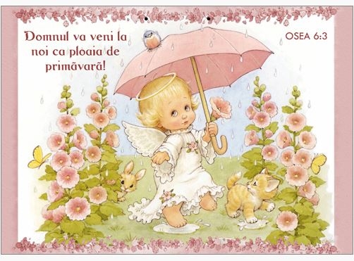 Poster cu verset A4 -Verset:  "Domnul va veni la noi ca ploaia de primăvară!" Osea 6:3  [99]