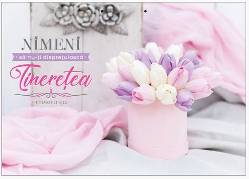 Poster cu verset A4 - Verset:  "Nimeni să nu-ţi dispreţuiască tinereţea." 1 Timotei 4:12    [226]