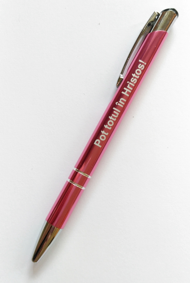 Pix metalic - Pot totul in Hristos! (roz) Pix metalic - Pot totul in Hristos! (roz)