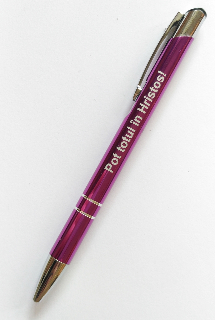 Pix metalic - Pot totul in Hristos! (mov) Pix metalic - Pot totul in Hristos! (mov)