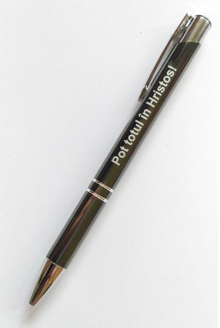 Pix metalic - Pot totul in Hristos! (negru) Pix metalic - Pot totul in Hristos! (negru)