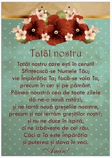 Poster cu verset A4 -Text:  "Tatăl nostru..." [103]