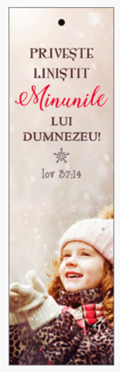Semn de carte cu panglica roz - Verset :  "Priveşte liniştit minunile lui Dumnezeu!" Iov 37:14 [19]
