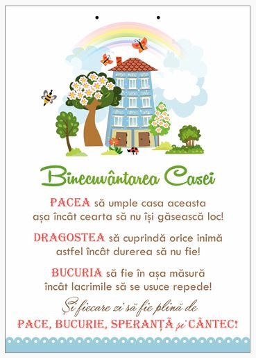 Poster cu verset A4 - Text:  PACEA să umple casa aceasta aşa încât cearta să nu îşi găsească loc!  DRAGOSTEA să cuprindă orice inimă astfel încât durerea să nu fie!..."  [237]