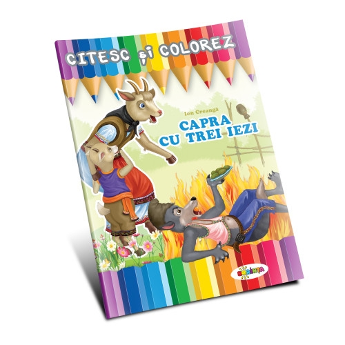 Citesc și colorez - Capra cu trei iezi Citesc și colorez - Capra cu trei iezi