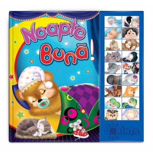 Carte cu sunete. Noapte bună - Carte educativă pentru copii Carte cu sunete. Noapte bună - Carte educativă pentru copii