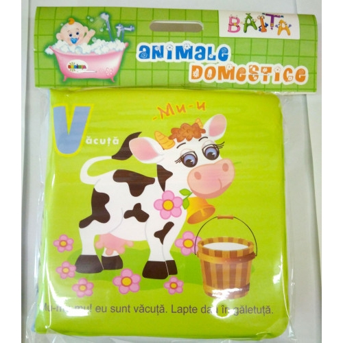 Carte pentru baie - Animale domestice - Carte educativă pentru copii Carte pentru baie - Animale domestice - Carte educativă pentru copii