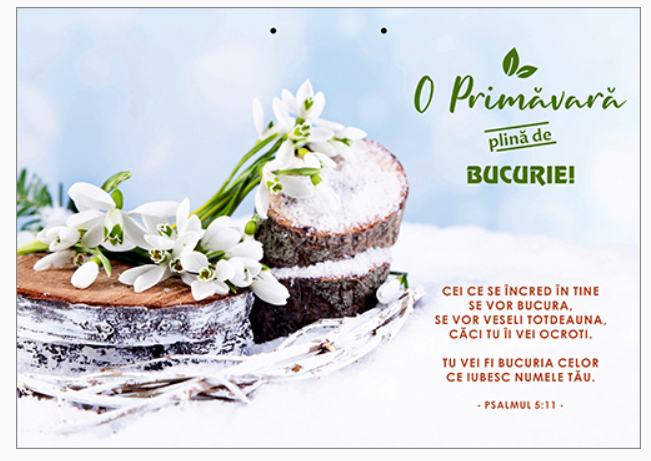 Poster cu verset A4 - "Cei ce se încred în Tine se vor bucura, se vor veseli totdeauna, căci Tu îi vei ocroti. Tu vei fi bucuria celor ce iubesc Numele Tău." Psalmul 5:11 [49]