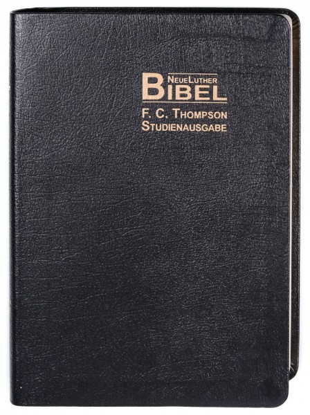 Biblia Germana, editia Neue Luther Bibel - F.C.Thompson Studienausgabe , piele ecologica, neagra, mare, index
