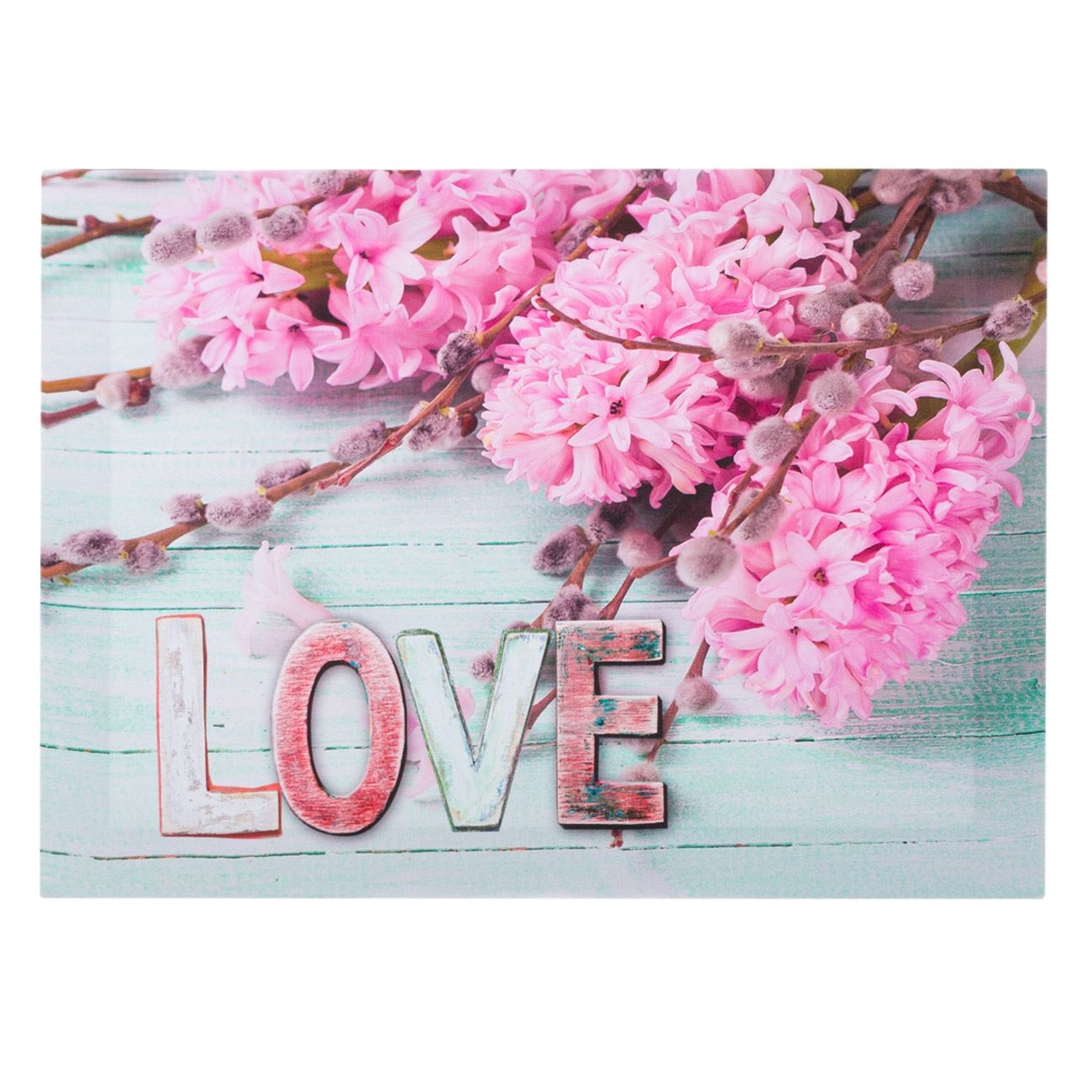 Tablou canvas, zambile - LOVE (32x25cm) Tablou canvas, zambile - LOVE (32x25cm)