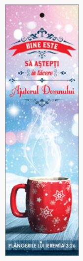 Semn de carte cu panglica mov - Verset : "Bine este să aştepţi în tăcere ajutorul Domnului." Plângerile lui Ieremia 3:26 [29]