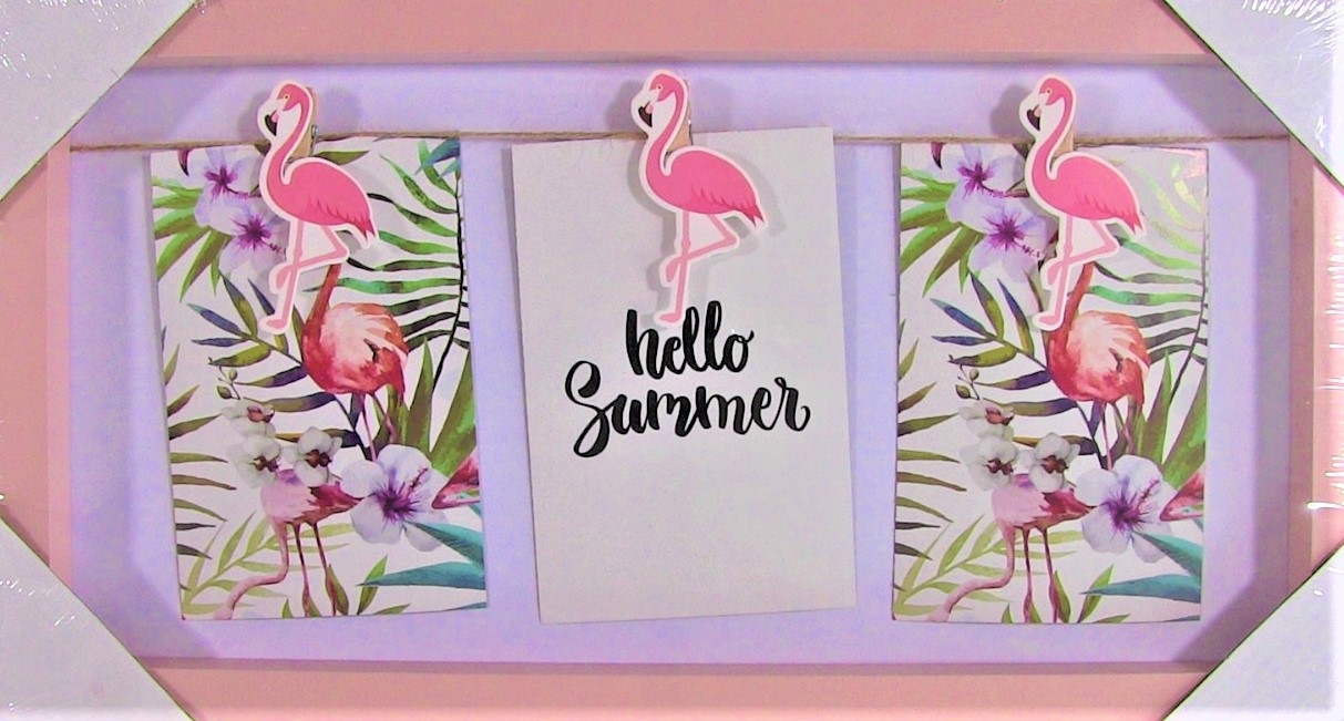 Rama foto, roz - Flamingo - 3 poze (43x22cm) Rama foto, roz - Flamingo - 3 poze (43x22cm)