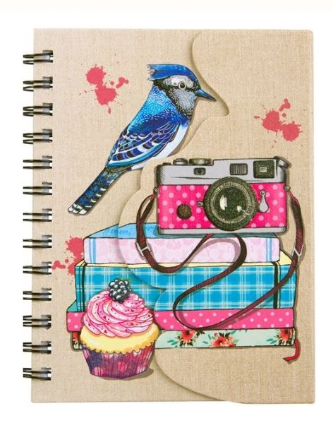 Carnet A5 cu spirala, maro, pasare, camera foto Carnet A5 cu spirala, maro, pasare, camera foto