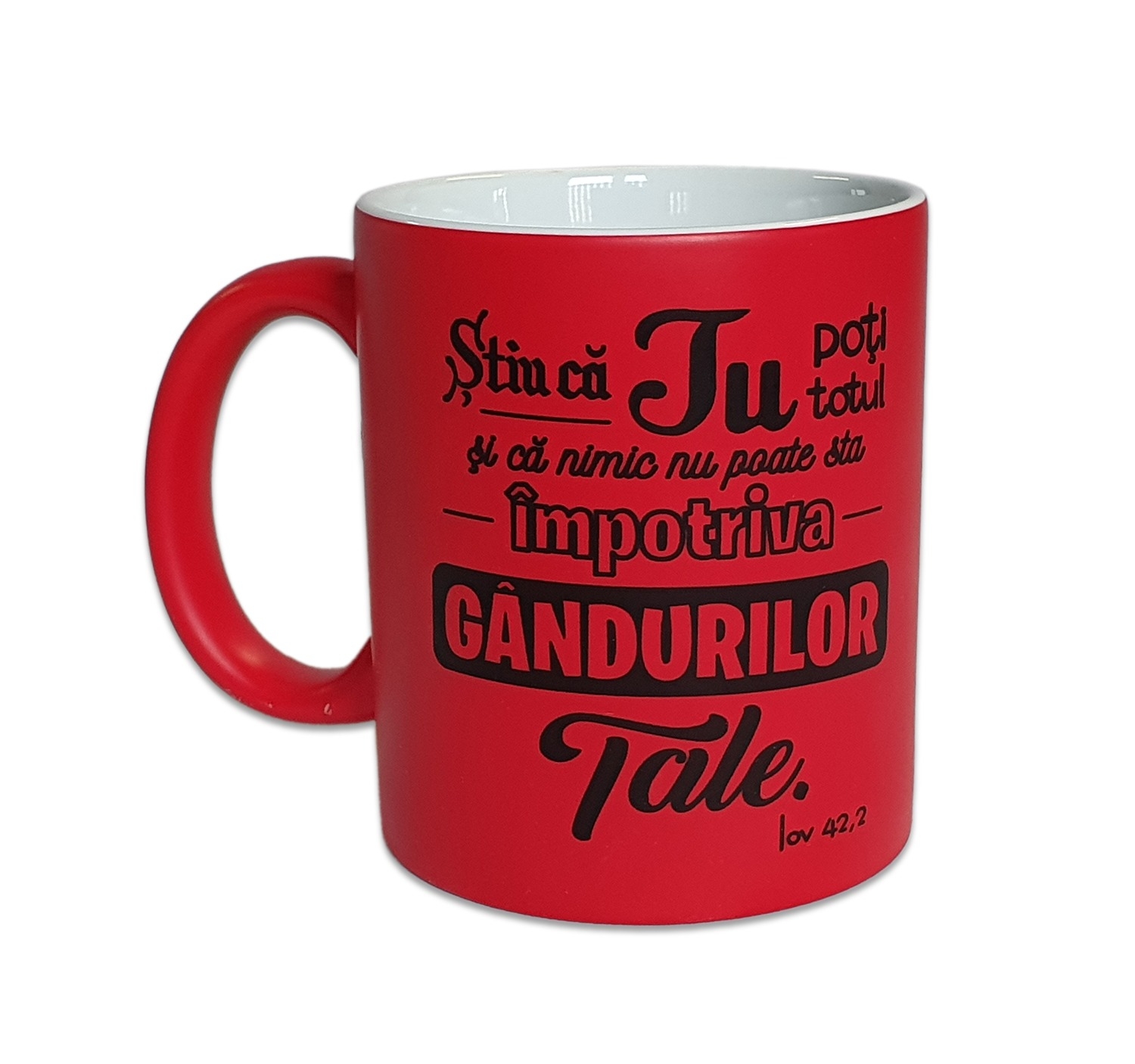 Cană termosensibilă, mesaj crestin - Stiu ca Tu poti totul (Iov 42,2)
